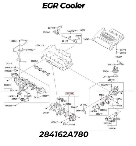 Turbo Diesel EGR Cooler for Toyota Hilux & Land Cruiser Prado 2.8D-4D