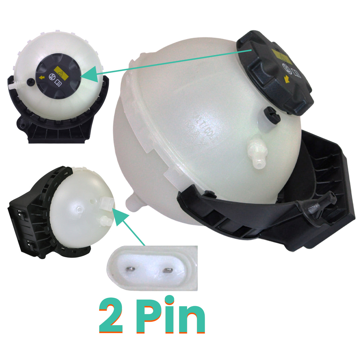 Radiator Coolant Expansion Header Tank & Cap For BMW: 1 Series, 2 Series, 3 Series, 4 Series