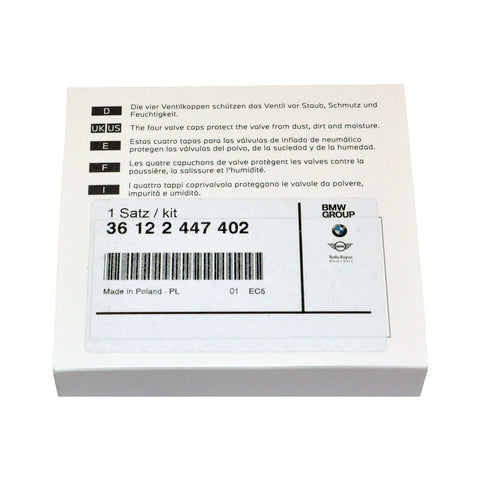 Genuine Aluminium Pack of 4 TPMS Tyre Valve Caps FOR BMW Series X1-X7 F20 F87 F45 F30 36122447402