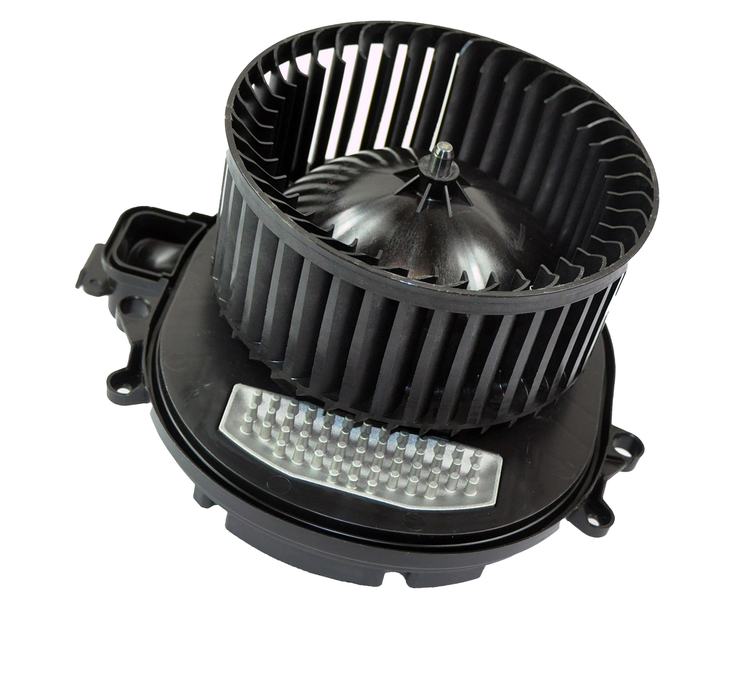 BMW 2 Series heater blower fan motor – front view with housing and blades