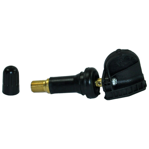 TPMS sensor installed inside a tire rim of a Ford Focus