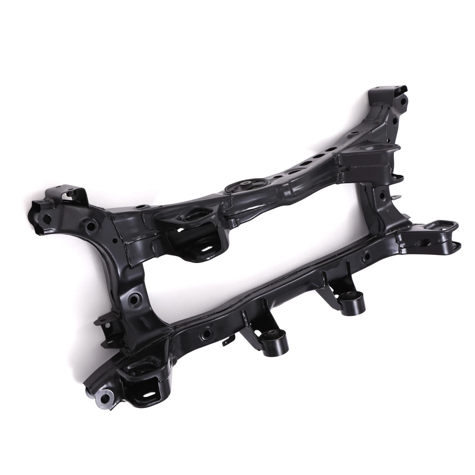 Robust steel rear axle subframe with pre-installed bushings for easy Hyundai-Kia replacement