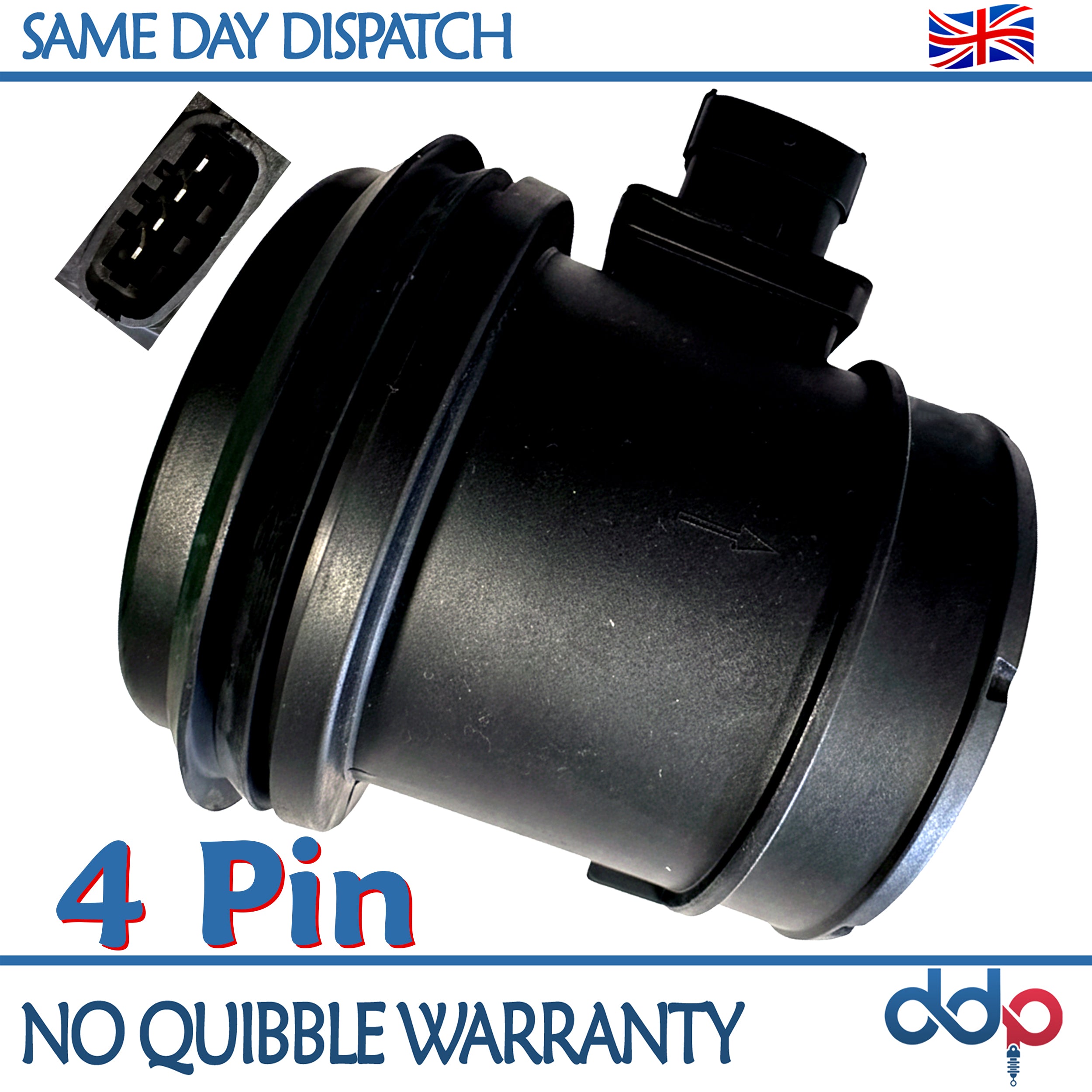 Jaguar Land Rover MAF sensor LR071914 4‑pin connector