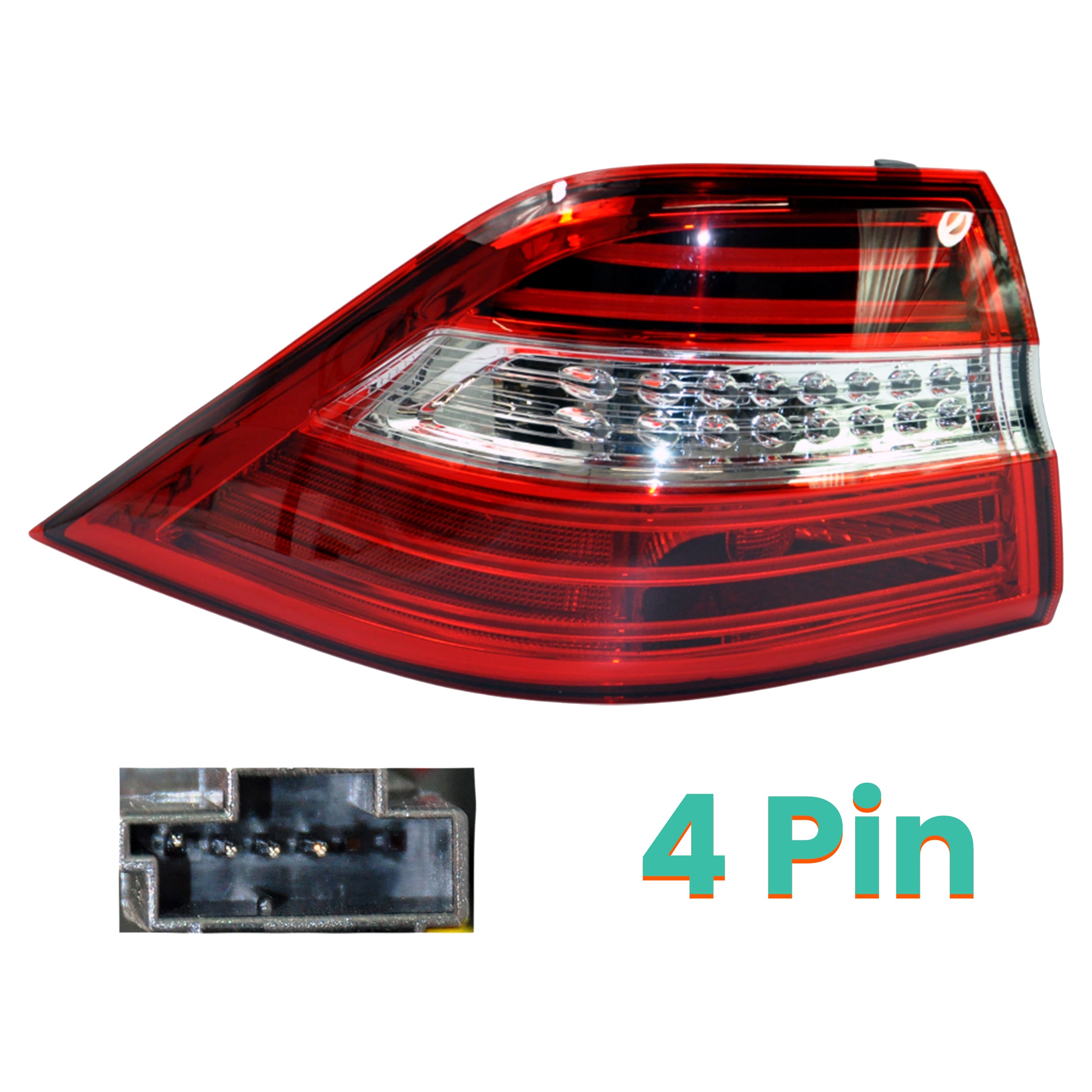 New Mercedes LED tail lamp assembly – left outer tail light on white background