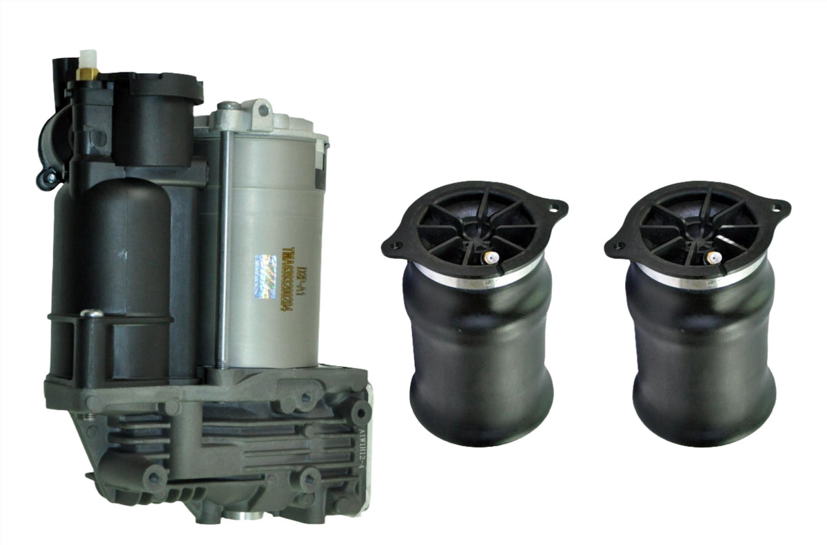 2× Rear Air Spring Bags & Air Compressor Pump – Mercedes Viano / Vito W639