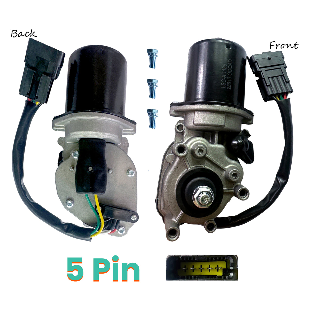 Front Windscreen Wiper Motor 5-Pin for Vauxhall Vivaro, Renault Trafic II, Nissan Primastar | 28810-00QAD