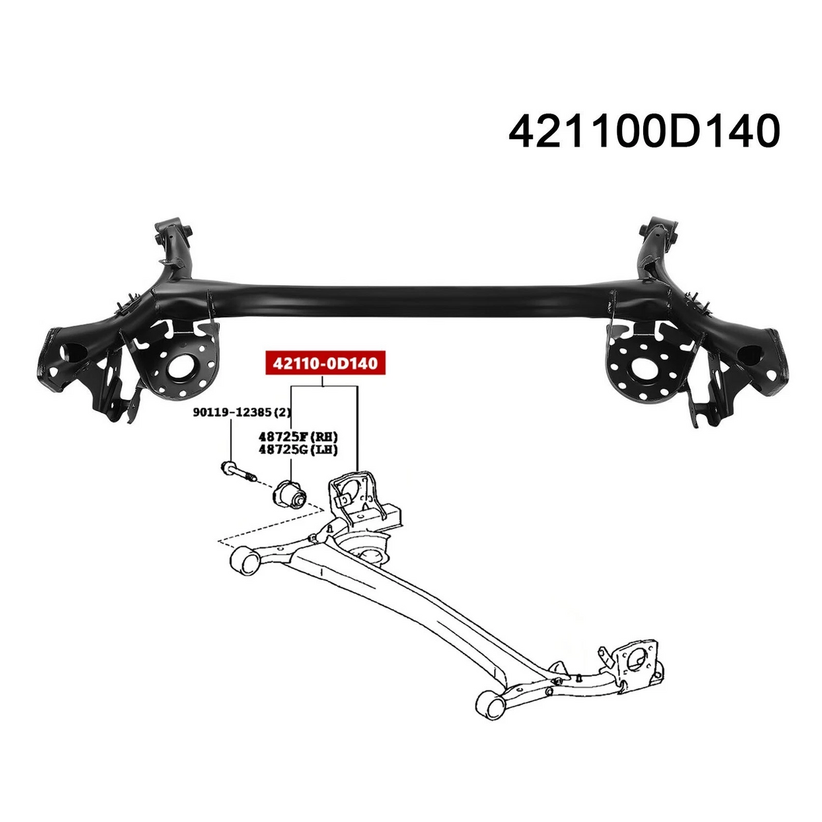 Toyota Yaris Vitz rear axle subframe 42110-0D140