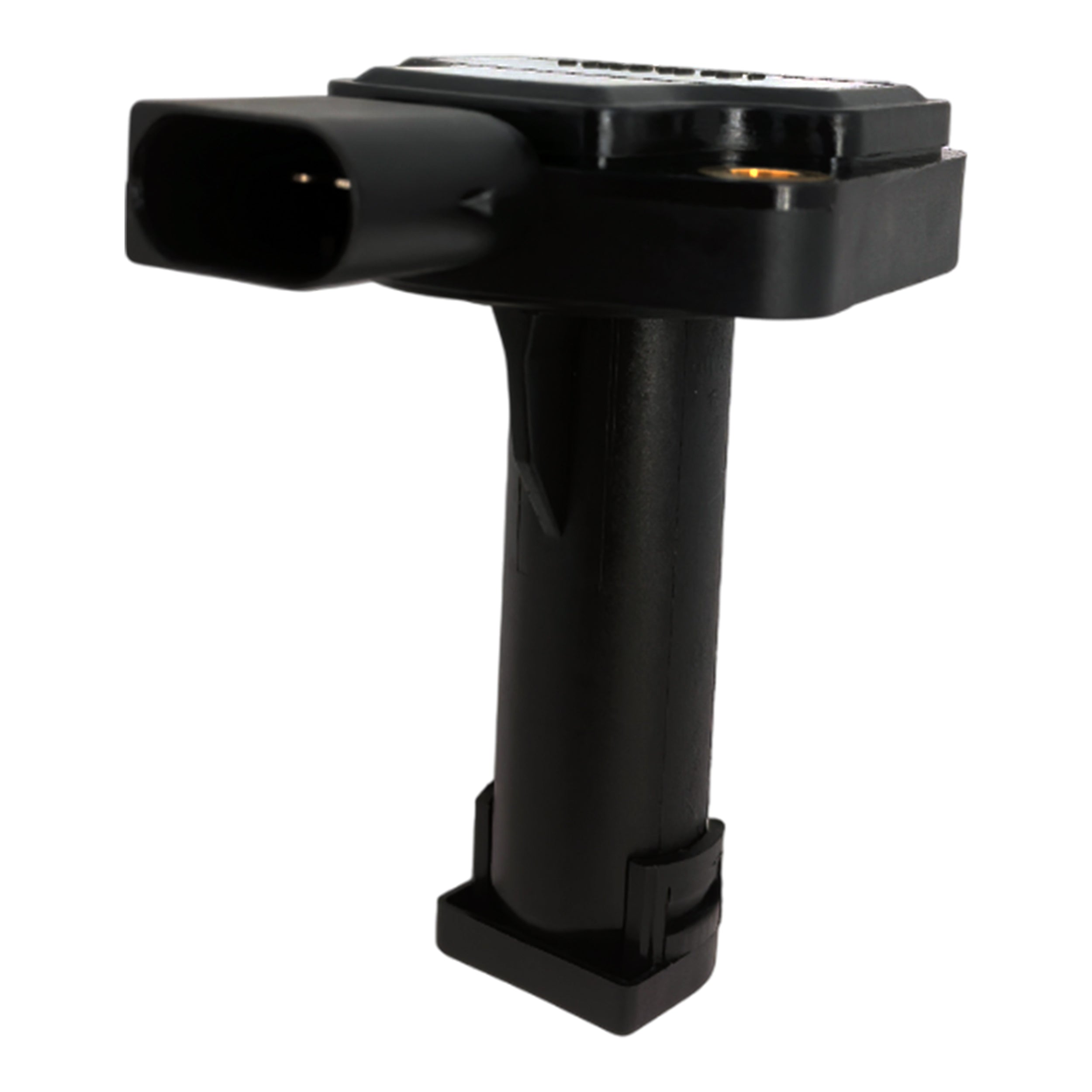 Close-up of the 3-pin connector on the Volvo engine oil level sensor