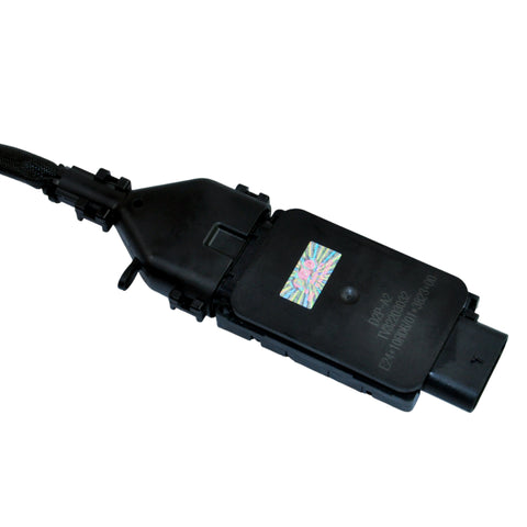 Close-up of NOx sensor probe and wiring connector for Volvo diesel car