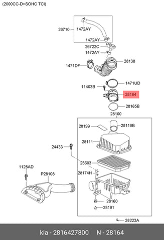 MAF Air Mass Sensor for Kia Carens III Magentis II Pro Sportage II for Kia: Carens, Cee'D, MG: MG 6, Ssangyong