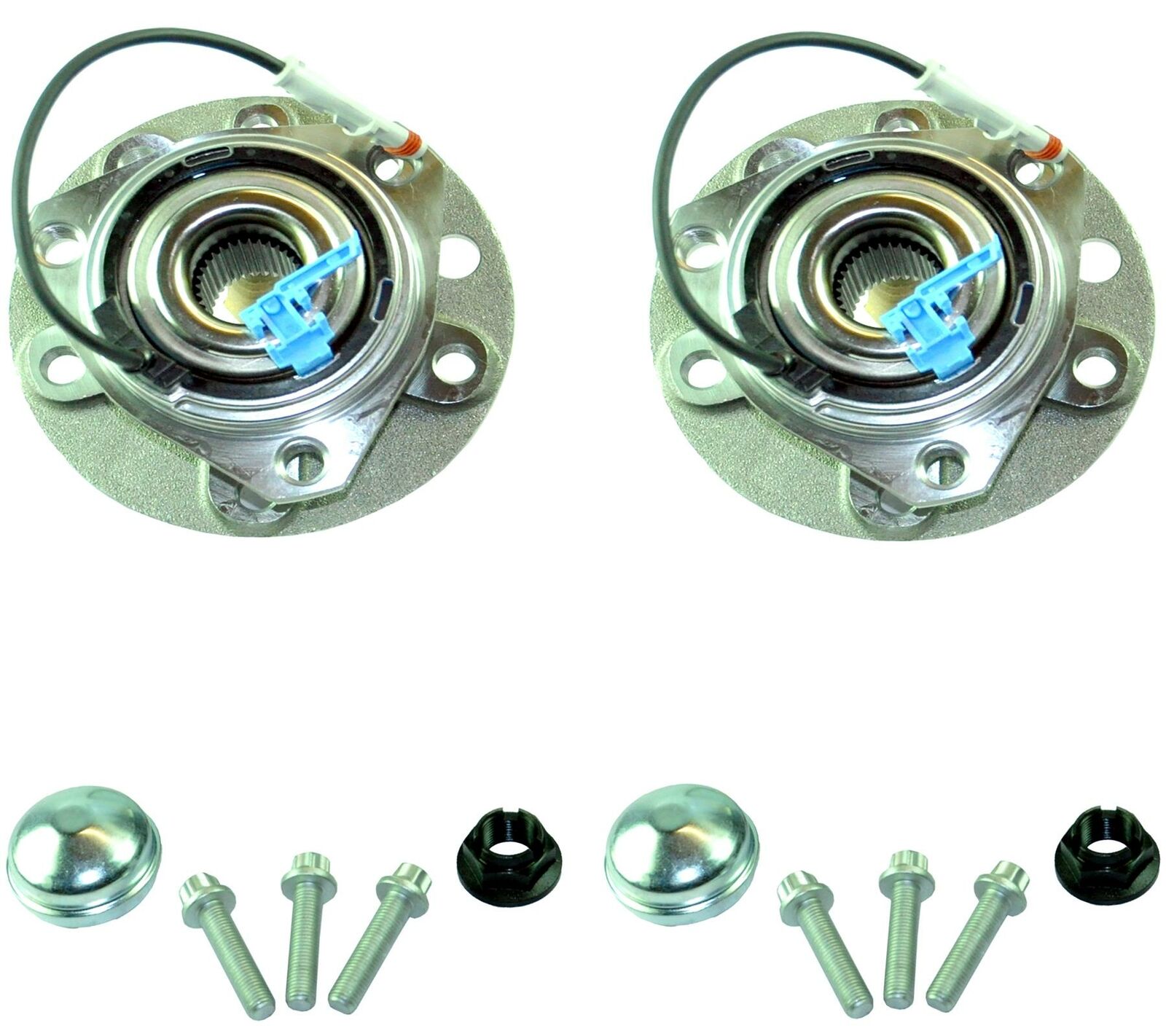 Vauxhall Astra H, Zafira B Front Wheel Hubs & Bearings 5 Stud & Abs Sensors Pair