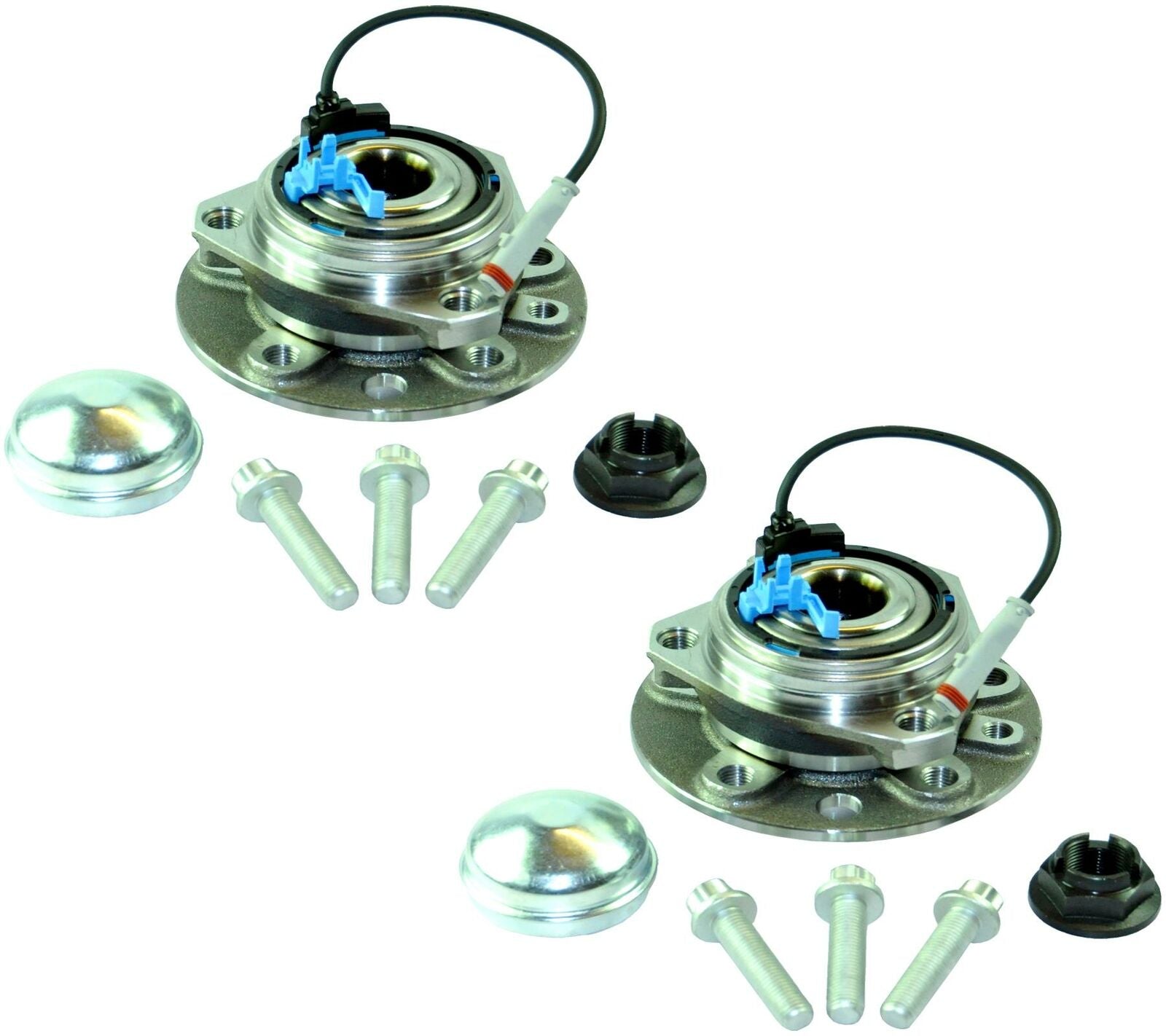 Vauxhall Astra H, Zafira B Front Wheel Hubs & Bearings 5 Stud & Abs Sensors Pair
