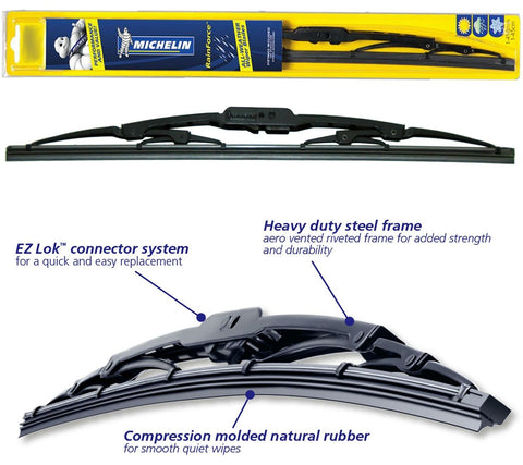 Michelin Traditional Wiper Blades Pair - 15"/20" Michelin Rainforce New