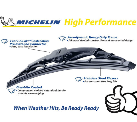 1Pc Michelin Rain Force Traditional 15" Inch Wiper Blade 38 Cm