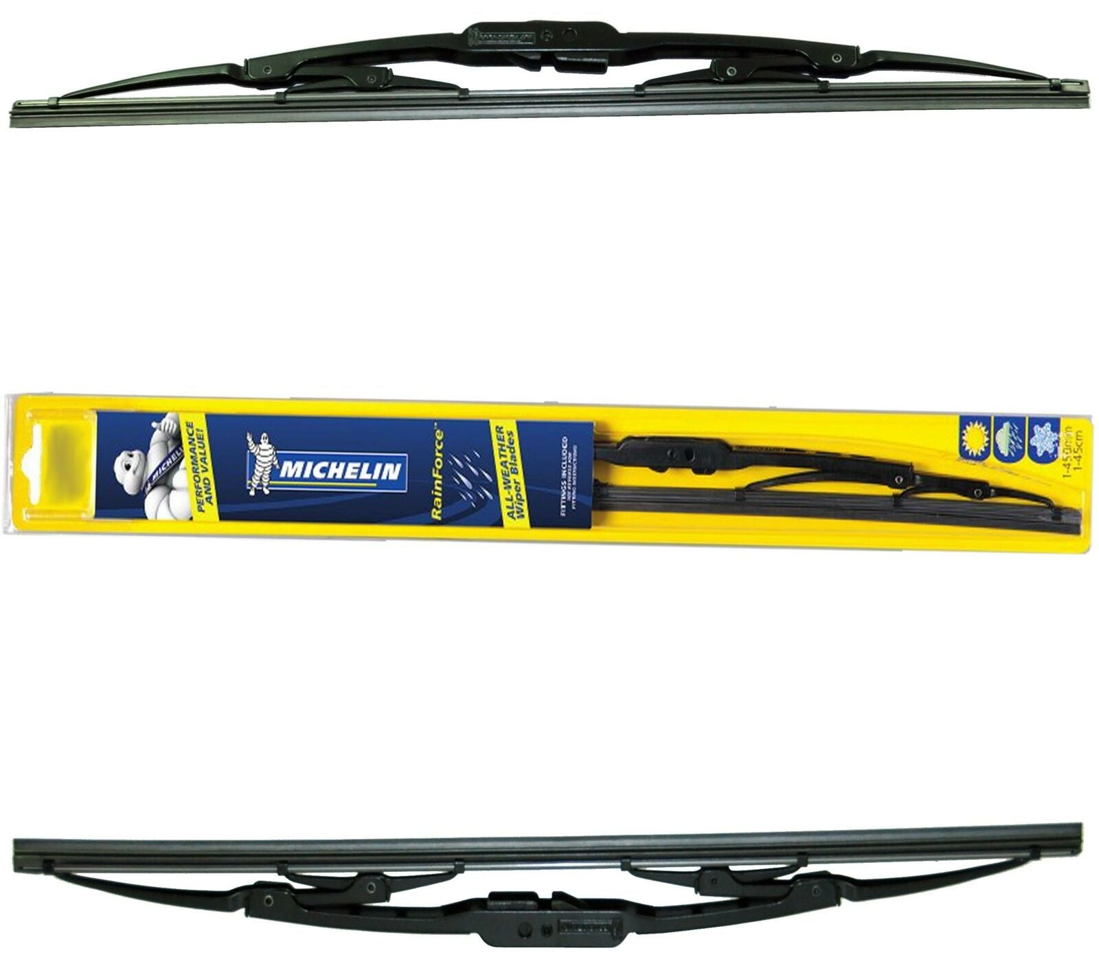 MICHELIN RAINFORCE Traditional Front Wiper Blades Set 430mm/17'' + 430mm/17''