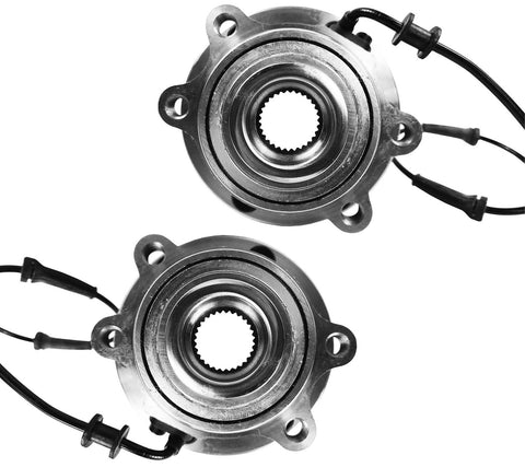 Front Hub Wheel Bearing Kit Pair Inc ABS Sensor For Nissan Pathfinder R51