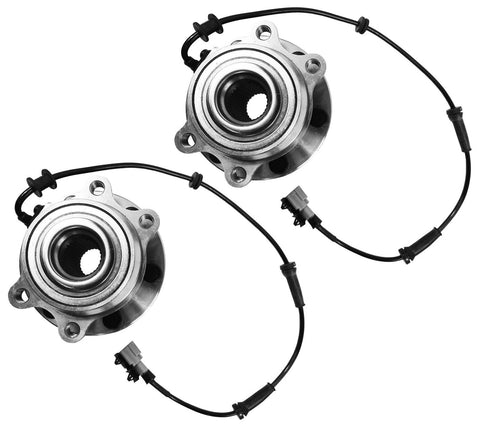 Front Hub Wheel Bearing Kit Pair Inc ABS Sensor For Nissan Pathfinder R51
